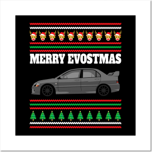 Mitsubishi Lancer Evolution 9 Merry Evostmas Posters and Art